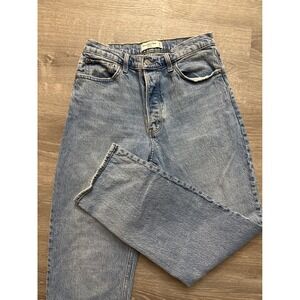 Abercrombie Fitch High Rise Straight Leg Light Jeans Size 26 6R The Dad Button